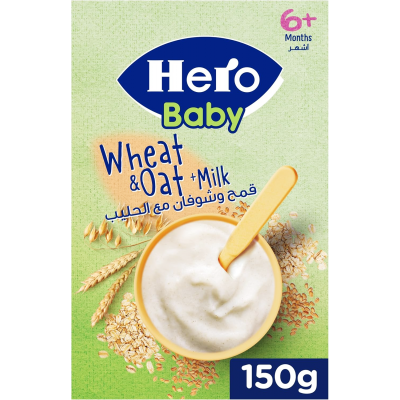 HERO BABY WHEAT AND OAT CEREALS WITH MILK 150 GM